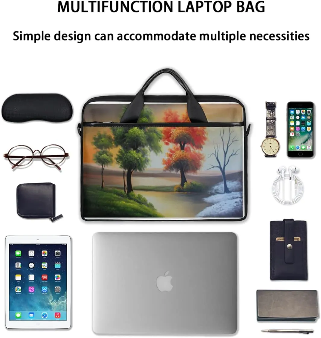 Palm Leaves Tropical Sea Beach Laptop Shoulder Messenger Bag Waterproof Laptop Briefcase Case Sleeve