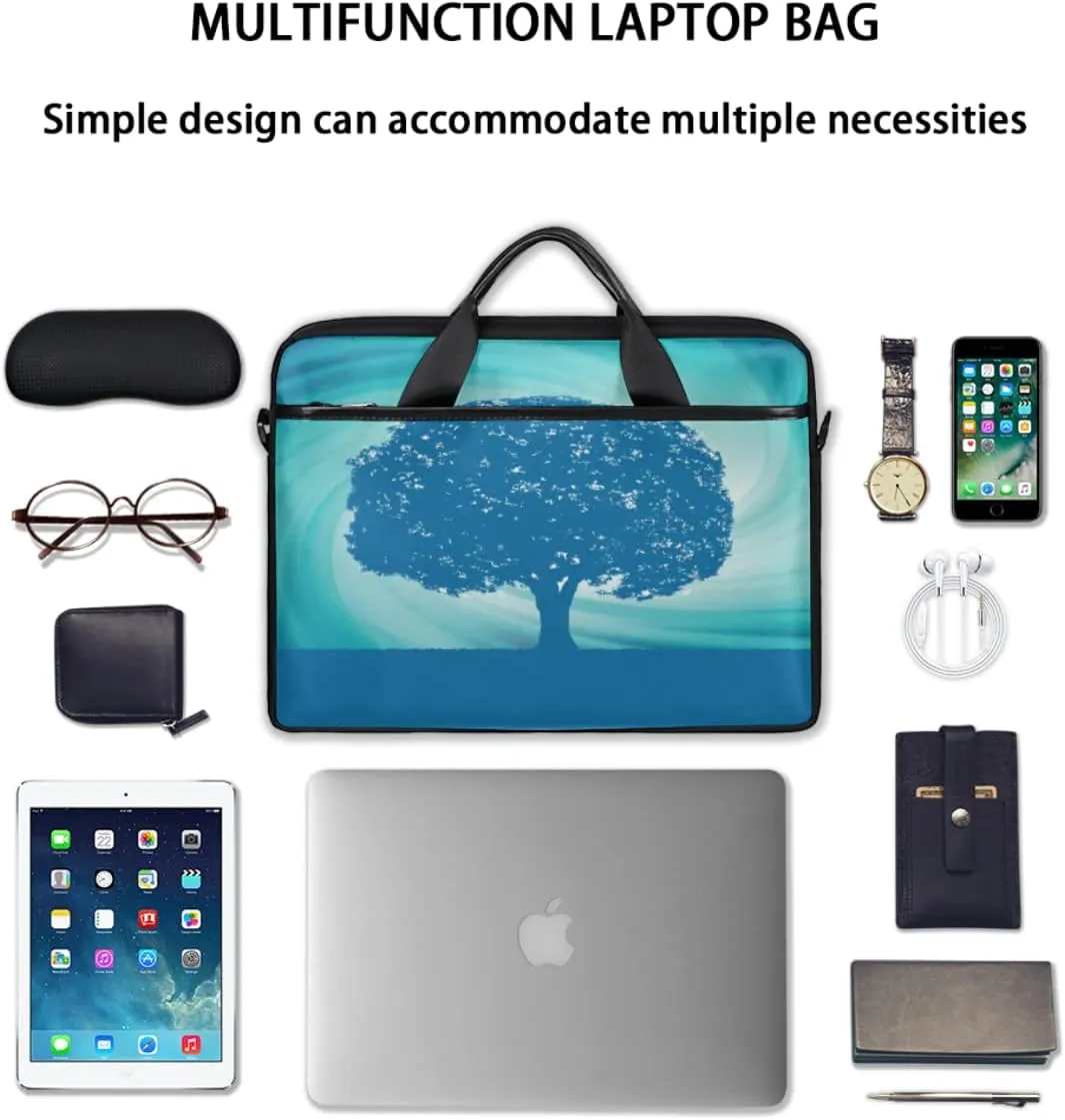 Palm Leaves Tropical Sea Beach Laptop Shoulder Messenger Bag Waterproof Laptop Briefcase Case Sleeve