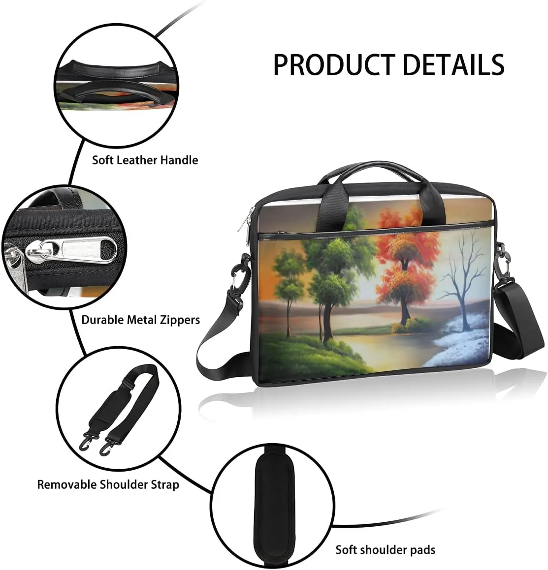 Palm Leaves Tropical Sea Beach Laptop Shoulder Messenger Bag Waterproof Laptop Briefcase Case Sleeve