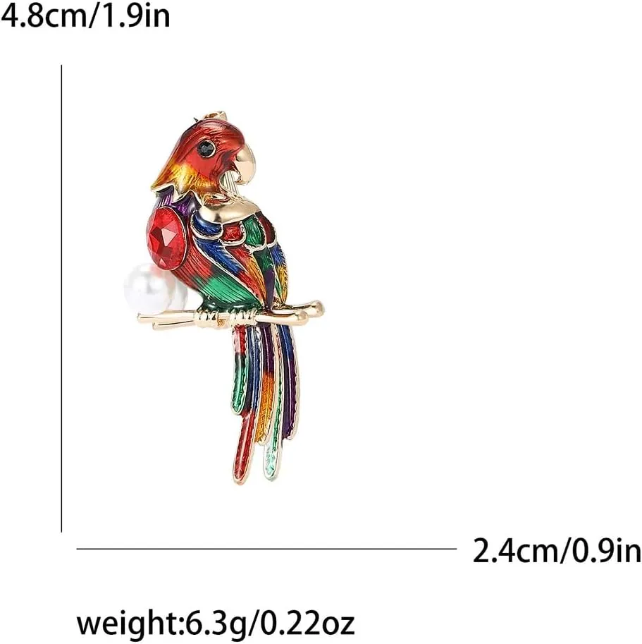 Parrot Brooch Pins for Women, Colorful Parrot Brooch Pin, Cute Parrot Tropical Animal Brooch Lapel Pin, Bohemian Parrot Bird Brooches Pins for Women Hat Bag Suit Dress Accessories Jewelry
