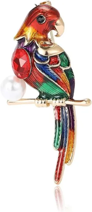 Parrot Brooch Pins for Women, Colorful Parrot Brooch Pin, Cute Parrot Tropical Animal Brooch Lapel Pin, Bohemian Parrot Bird Brooches Pins for Women Hat Bag Suit Dress Accessories Jewelry