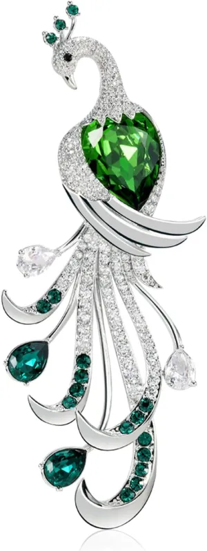Peacock Brooches for Women Crystal Pins - Sparkling Rhinestone Brooch Jewelry Ladies Wedding Bouquet Brooches Pin for Anniversary, Birthday, Christmas