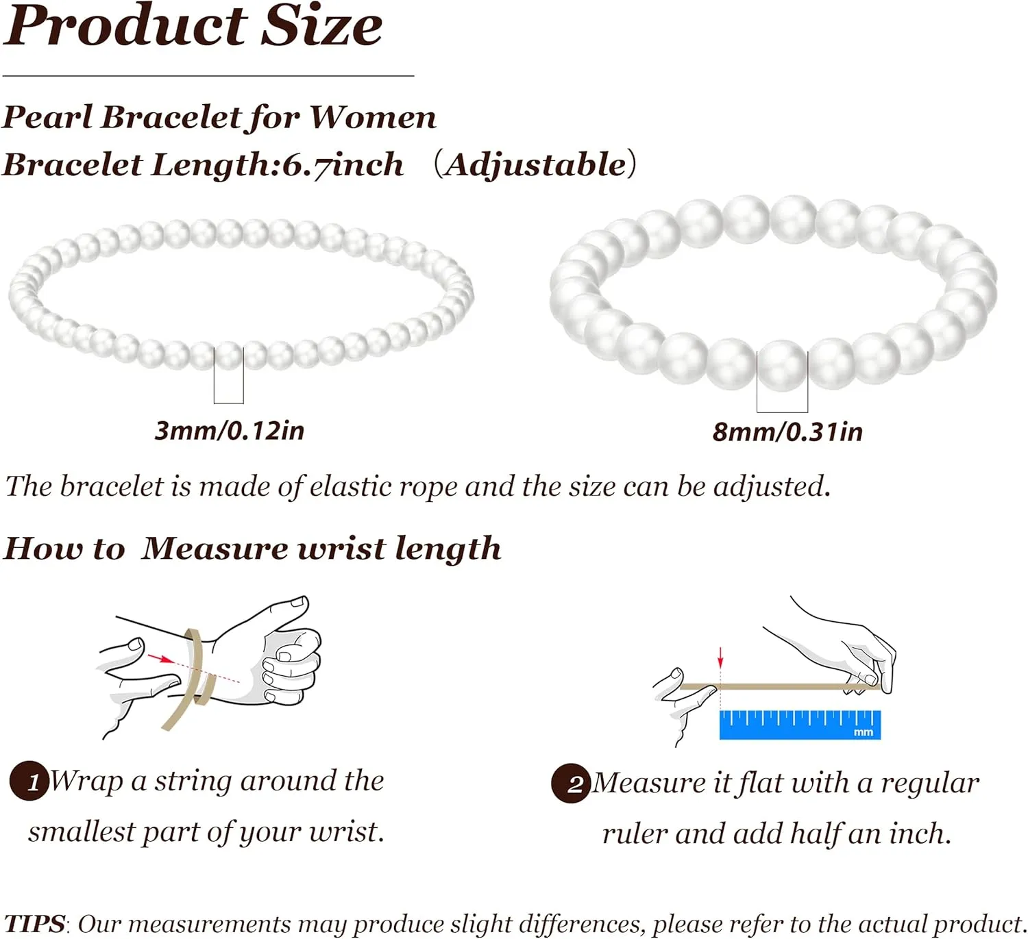 Pearl Bracelet for Women Gifts Trendy Stuff Dainty Pearl Bracelet White Baroque Pearl Wrist Bracelets Bridesmaid Bridal Wedding Jewelry Gifts