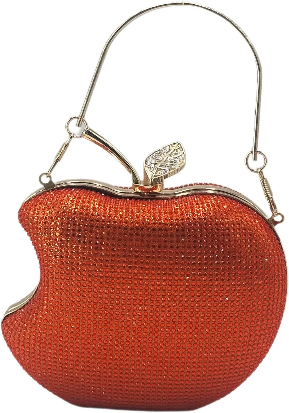 pearl&she Sparkly Apple Rhinestone Handbags Diamond Women Evening Bags Bling Minaudiere Clutch Crystal Purses For Party.