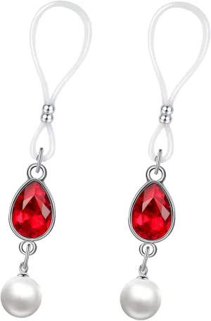 Pearls Nipple Noose Non Piercing Nipple Jewelry Crystal Teardrop Body Chains Nipple Rings Women Non Pierced