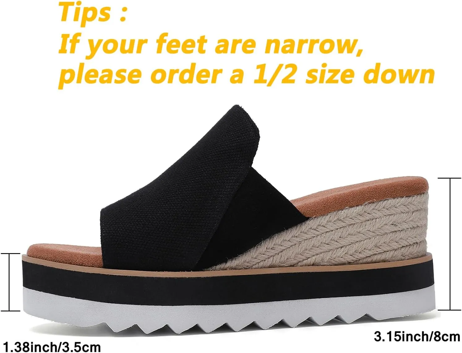 Platform Sandals Raffia Wedge Mules for Women Round Open Toe Slip On Sandals Espadrilles Womens Slides Shoes for Vacation Summer Beach