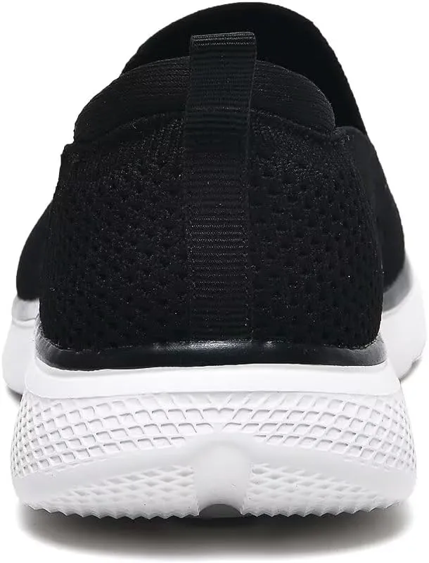 poemlady Walking Shoes Women Slip On Sneakers Knit Lightweight Comfortable Breathable Nurse Shoes for Work Travel