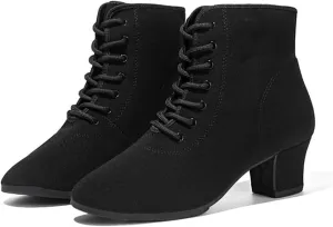 Practice Dancing Shoes, Canvas Dancing Sneakers Ballet Dance Boots Lace-Up Outdoor Ballroom Latin Dance Shoes for Women