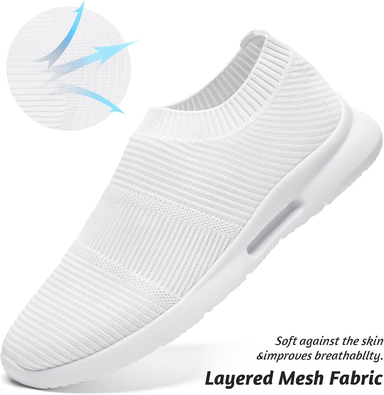 QIJGS Slip on Shoes Women Running Casual Sport Shoes Training Walking Tennis Gym Lightweight Breathable Sneakers