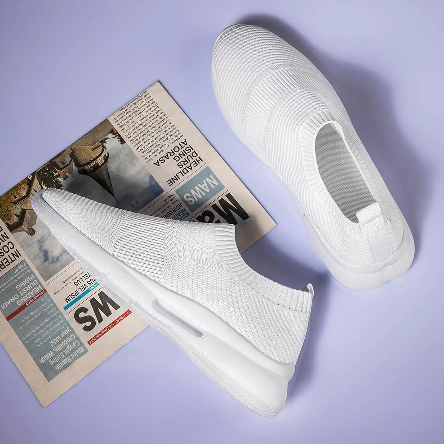 QIJGS Slip on Shoes Women Running Casual Sport Shoes Training Walking Tennis Gym Lightweight Breathable Sneakers