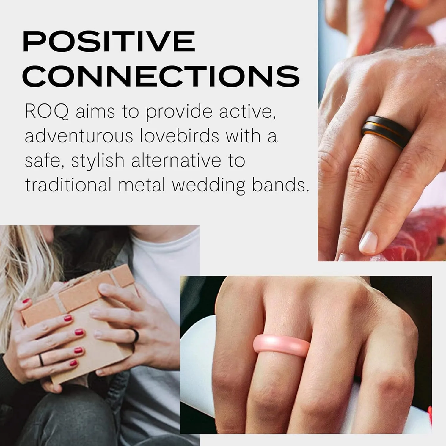 ROQ Men's Silicone Rings - Mens Silicone Wedding Band & Rubber Engagement Ring for Men - Breathable Comfort Fit Silicone Rings for Him - Engraved Middle Line - Singles, Duos, Multipacks & Multi Colors
