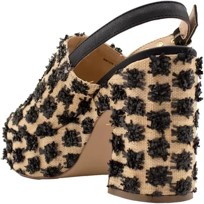 Sbicca Womens Missoula Raffia Platform Slingback Casual Sandals Casual High Heel 3" & Up - Black