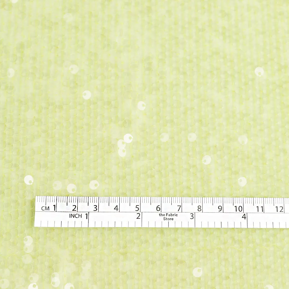 Sheer Circle Sequinned Tulle - Seedling