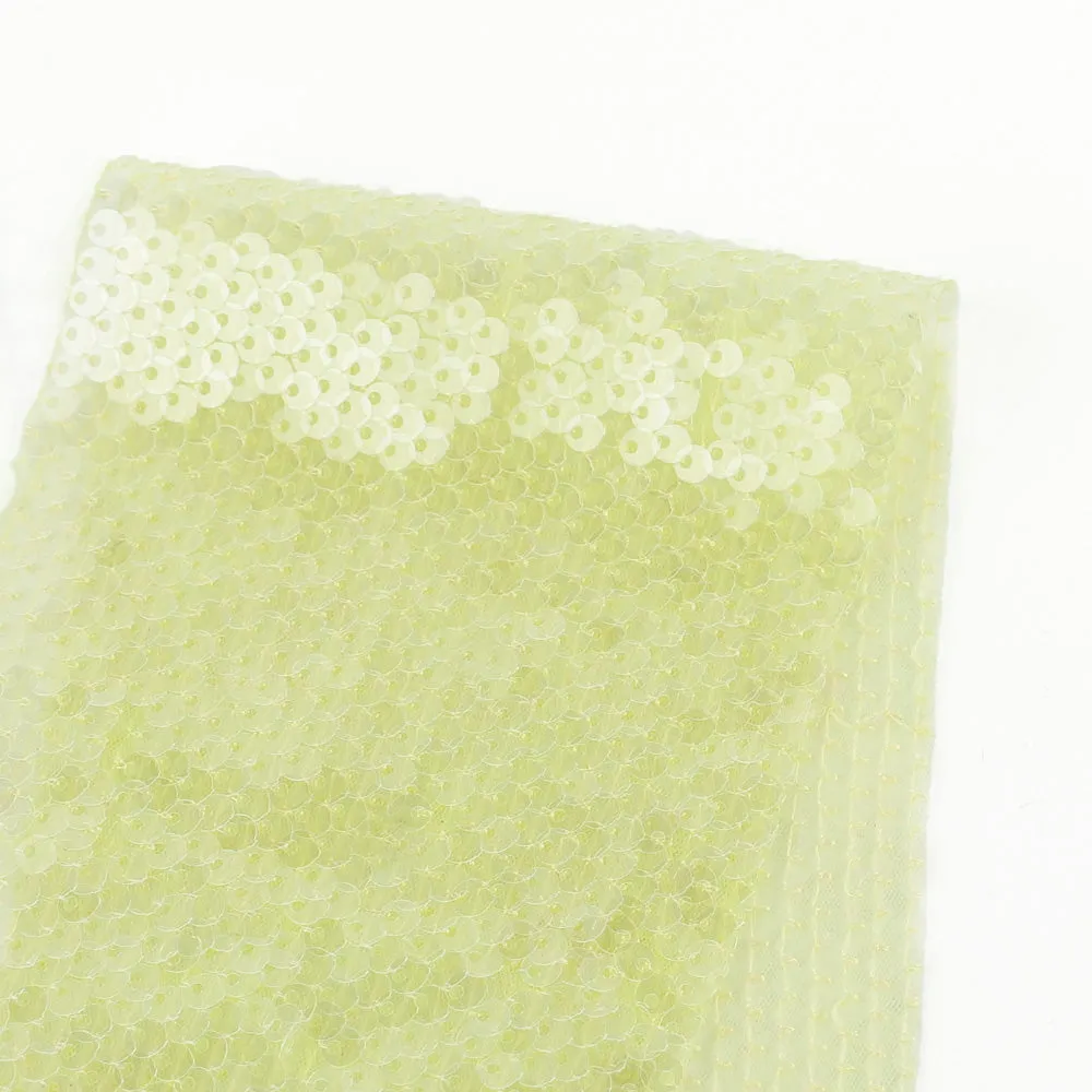 Sheer Circle Sequinned Tulle - Seedling