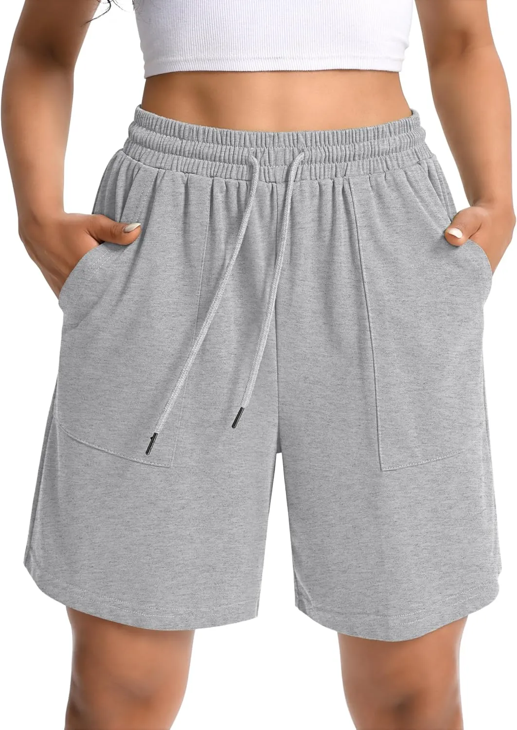Shorts for Women Trendy High Waist Cotton Womens SweatShorts Drawstring Women's Shorts with Pockets
