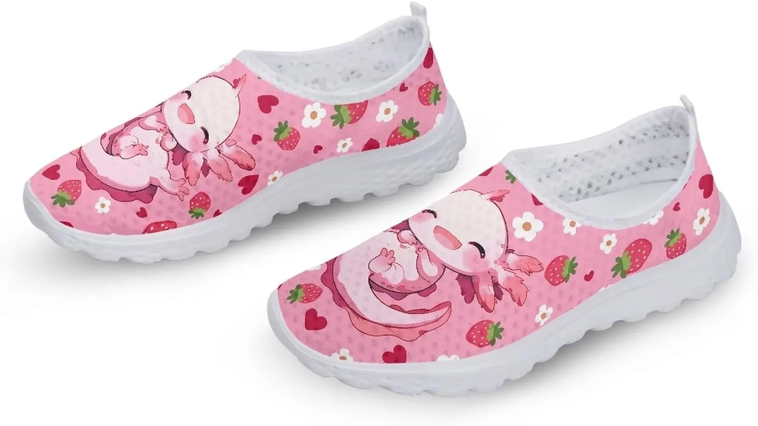 Slip On Walking Shoes for Womens Breathable Running Tennis Sneakers Comfort Anti-Slip Athletic Shoe for Travel Size 5.5-11.5 White Sole
