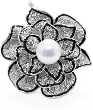 Sparkly Flower Brooch Pin for Women with Beautiful Created Crystal | Brooches and Pins for Women | Women's Brooches & Pins | Flower Pins for Clothes | Created Crystal Brooch