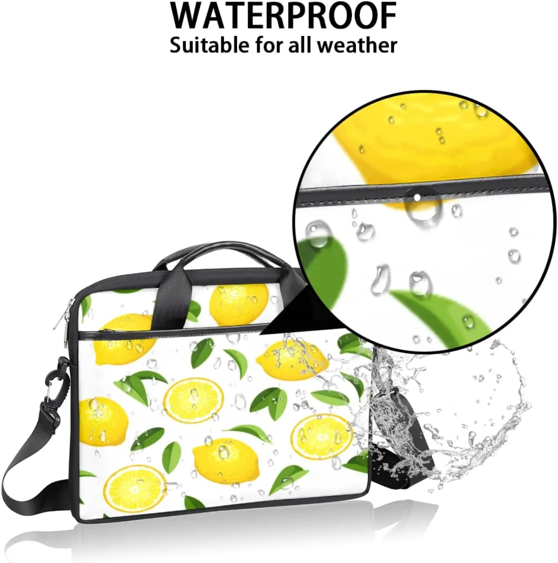 Spring Flowers Laptop Shoulder Messenger Bag Waterproof Laptop Briefcase with Handle and Padded Strap Case Sleeve
