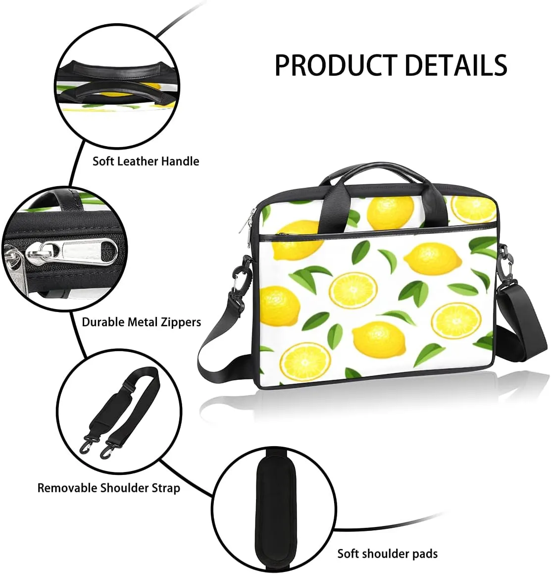 Spring Flowers Laptop Shoulder Messenger Bag Waterproof Laptop Briefcase with Handle and Padded Strap Case Sleeve