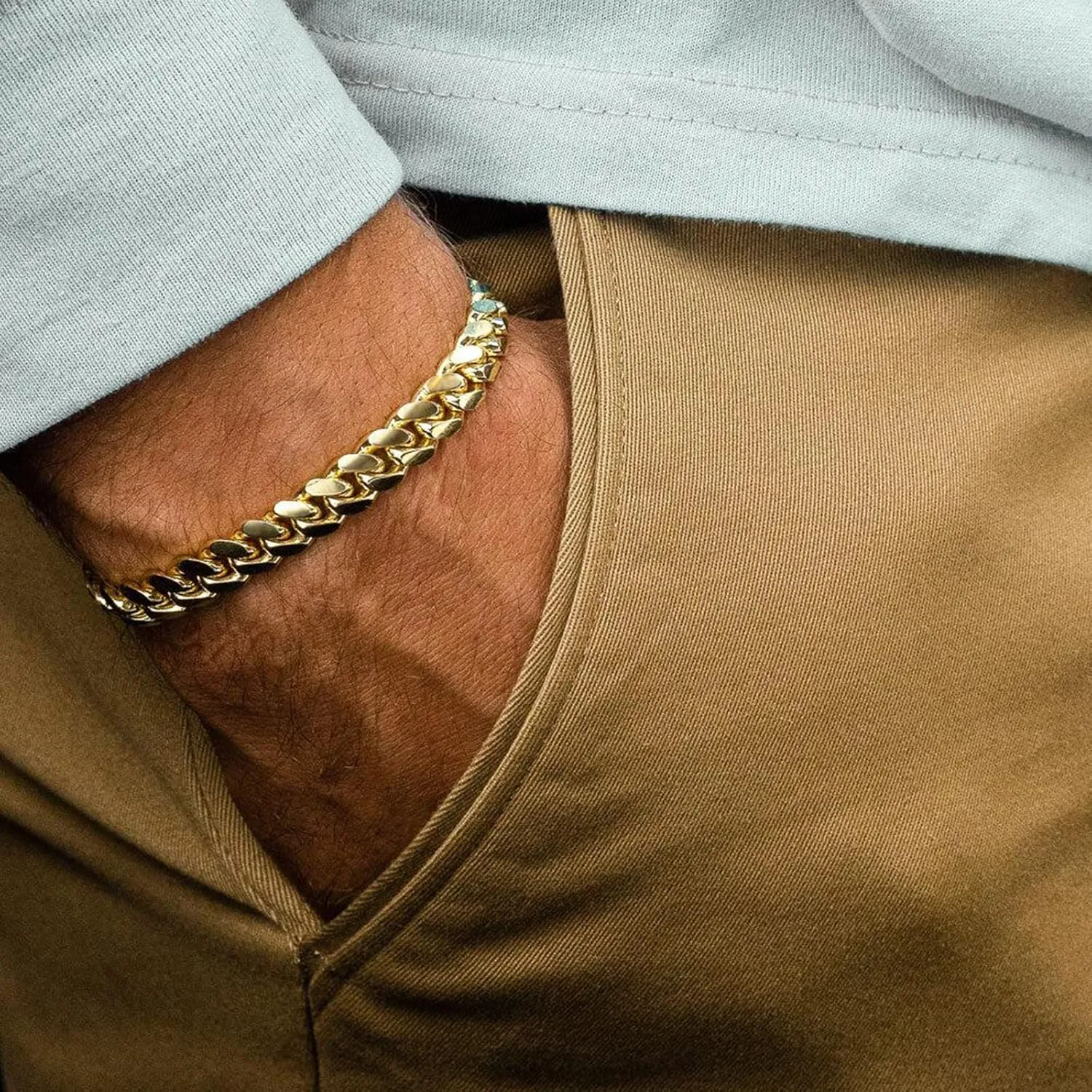 Stainless Steel Cuban Chain Bracelets for Men & Women - 6.5/7/7.5/8/9 Inch Gold Plated & Silver Stainless Steel Fashion Jewelry Bracelet