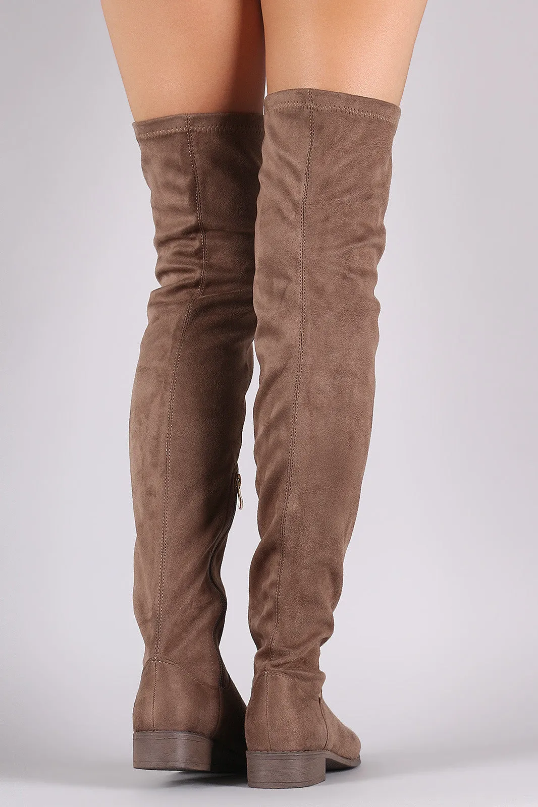 Suede Over the Knee Fitted Boots