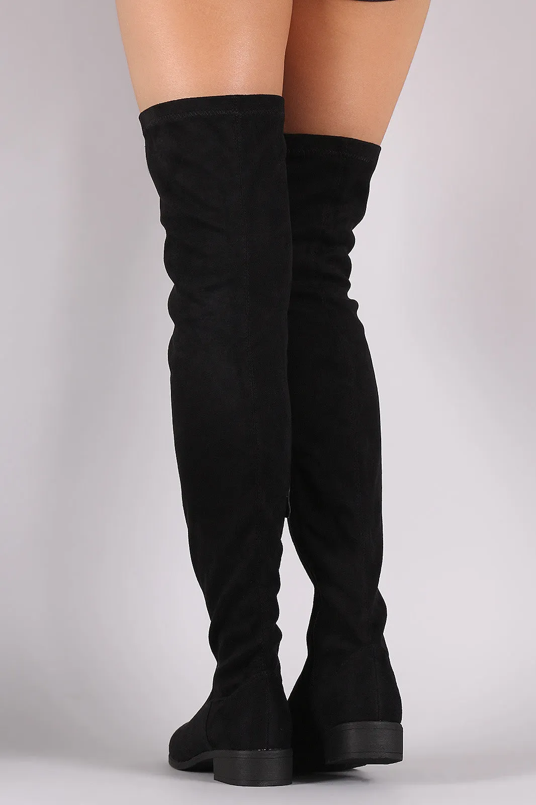 Suede Over the Knee Fitted Boots