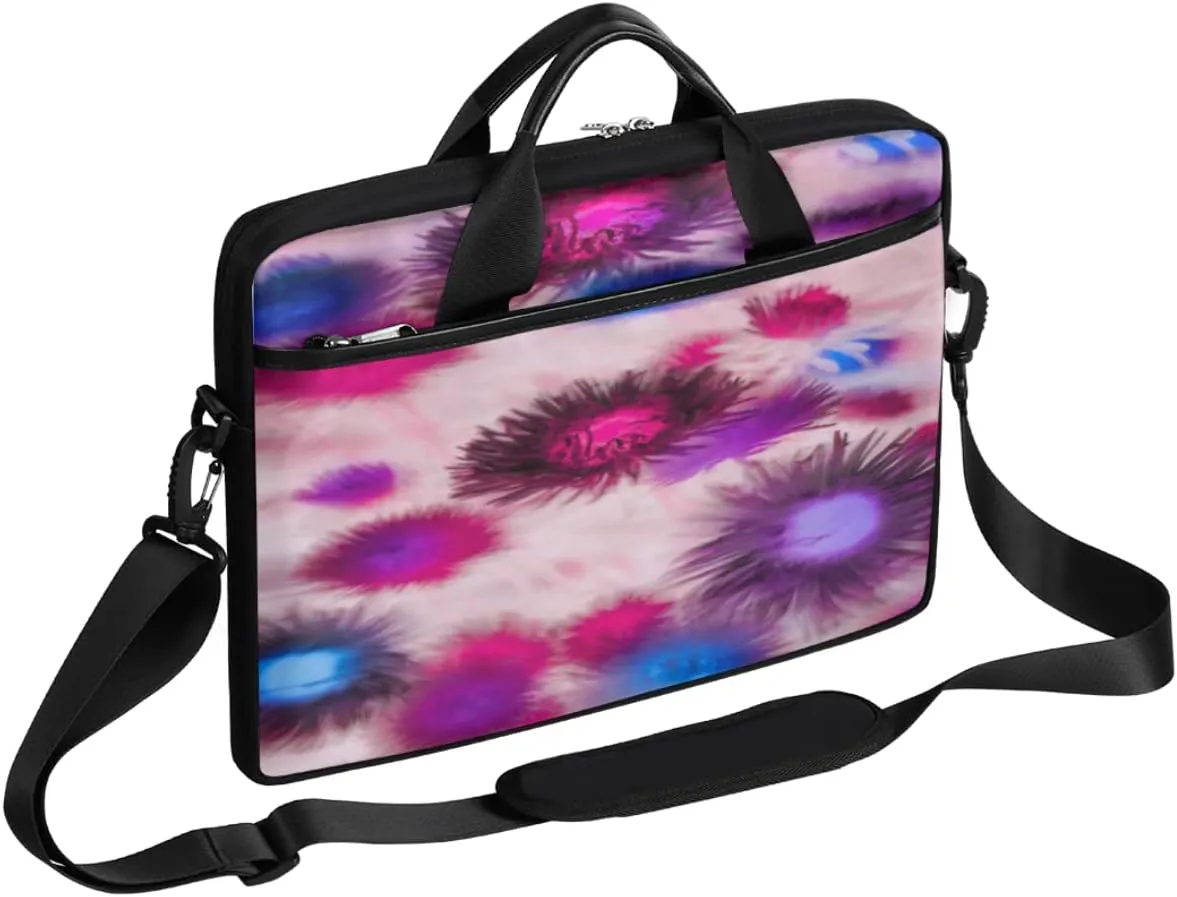 Summer Tropical Beach Laptop Shoulder Messenger Bag Waterproof Laptop Briefcase with Handle and Padded Strap Case Sleeve