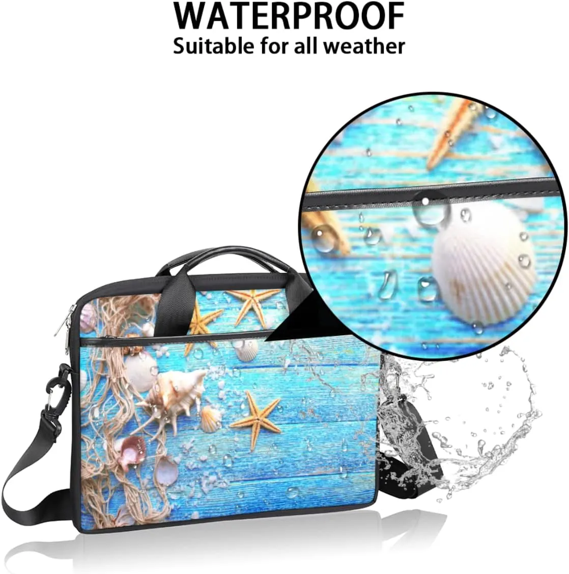 Sunflowers Leaves Wooden Laptop Shoulder Messenger Bag Waterproof Laptop Briefcase with Handle and Padded Strap Case Sleeve