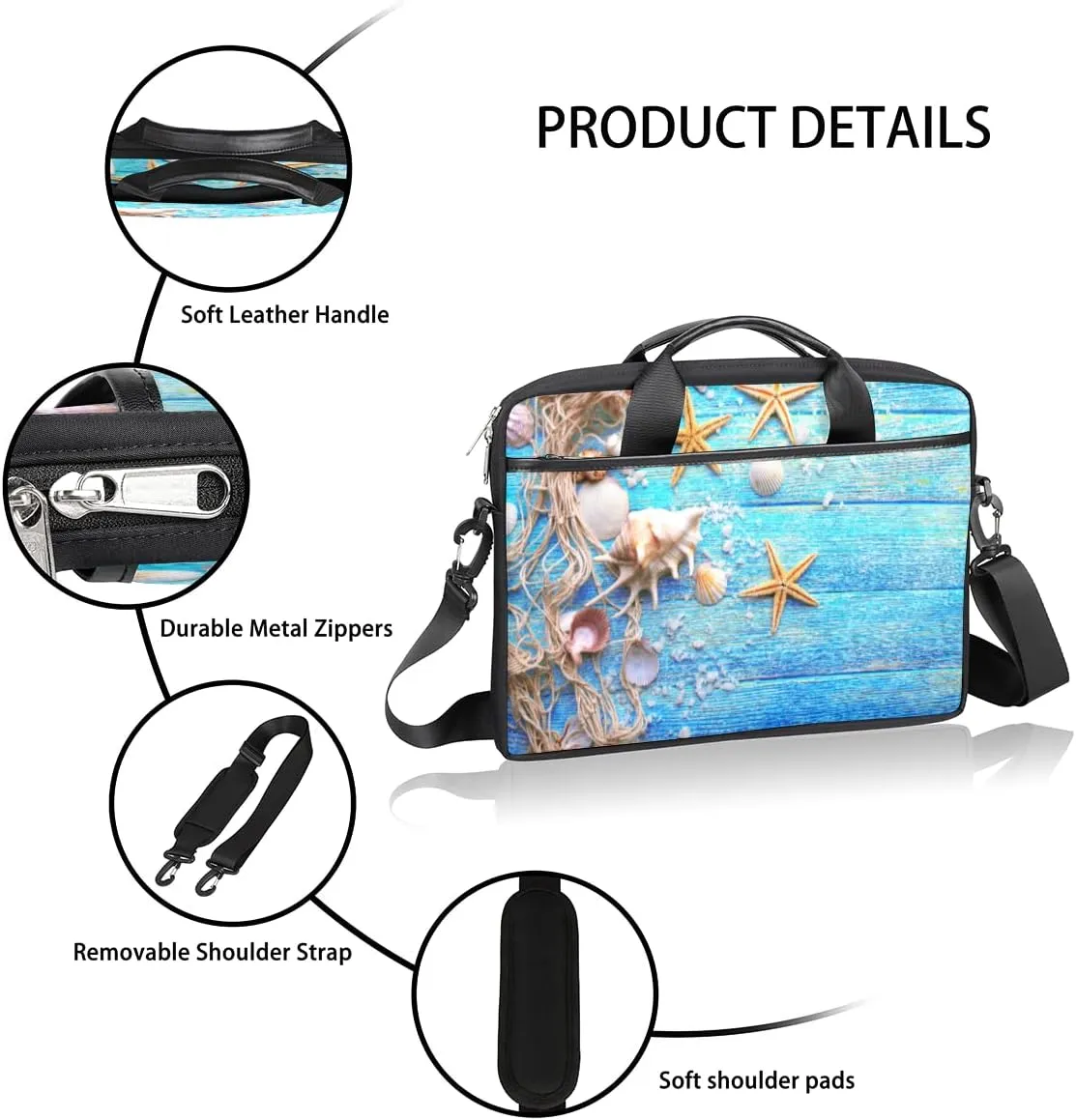 Sunflowers Leaves Wooden Laptop Shoulder Messenger Bag Waterproof Laptop Briefcase with Handle and Padded Strap Case Sleeve