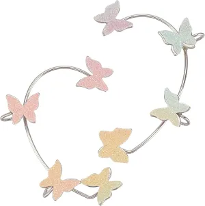 SUNNYCLUE Butterfly Ear Cuffs Butterflies Ear Cuffs Fairy Ears Cuffs Elf Angel Wrap Crawler Hook Earrings Around Ear Non-Pierced Clip On Colorful Ear Cuff Earrings for Women Costume Wedding Party