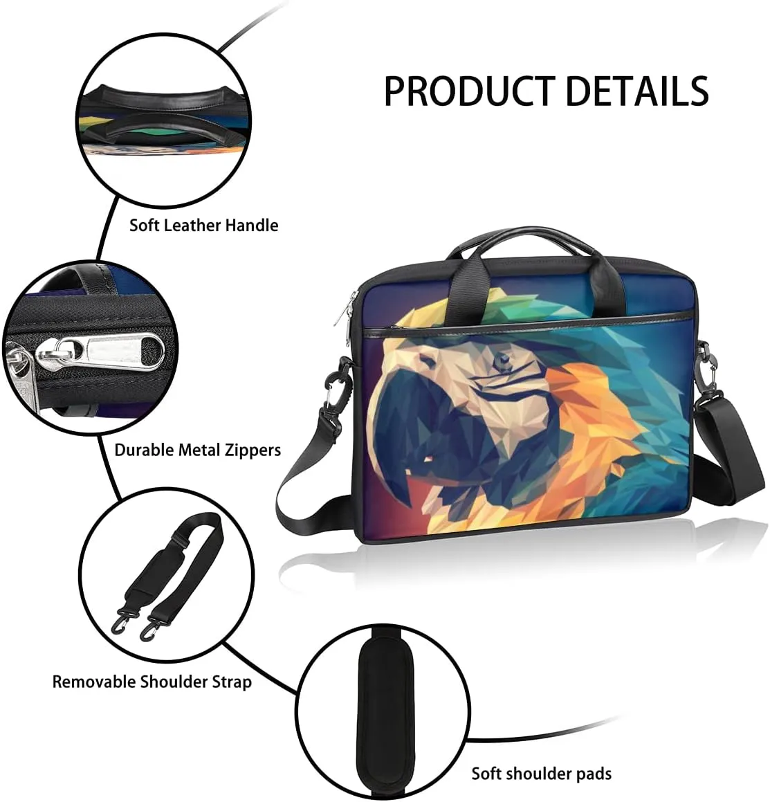 Swan Love Romance Laptop Shoulder Messenger Bag Waterproof Laptop Briefcase with Handle and Padded Strap Case Sleeve