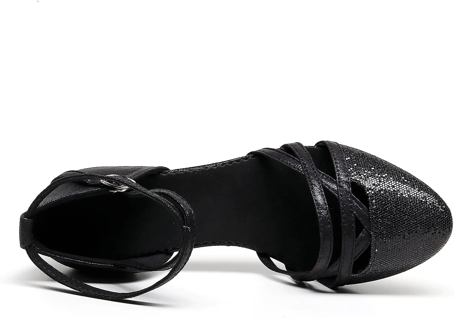 SWDZM Closed Toe Latin Dance Shoes Glitter Women Latin Dance Shoes Closed Toe Ballroom Dancing Shoes