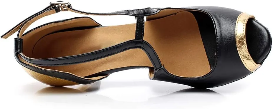 SWDZM Women's Latin Dance Shoes Ballroom Salsa Tango Performance Dance Shoes,Model-QJW6132