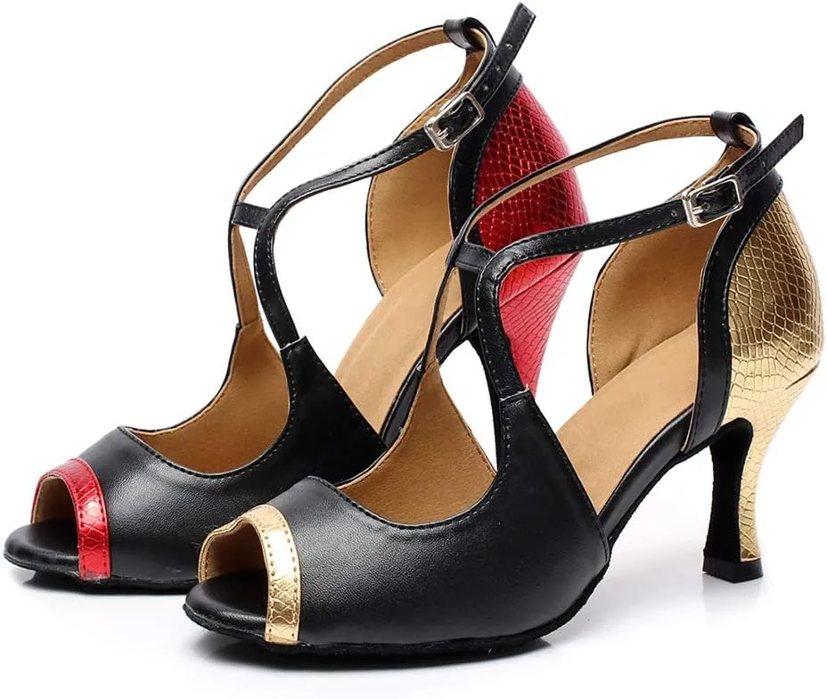 SWDZM Women's Latin Dance Shoes Ballroom Salsa Tango Performance Dance Shoes,Model-QJW6132