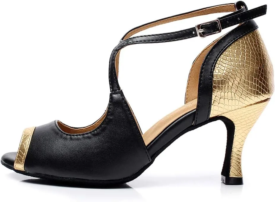 SWDZM Women's Latin Dance Shoes Ballroom Salsa Tango Performance Dance Shoes,Model-QJW6132