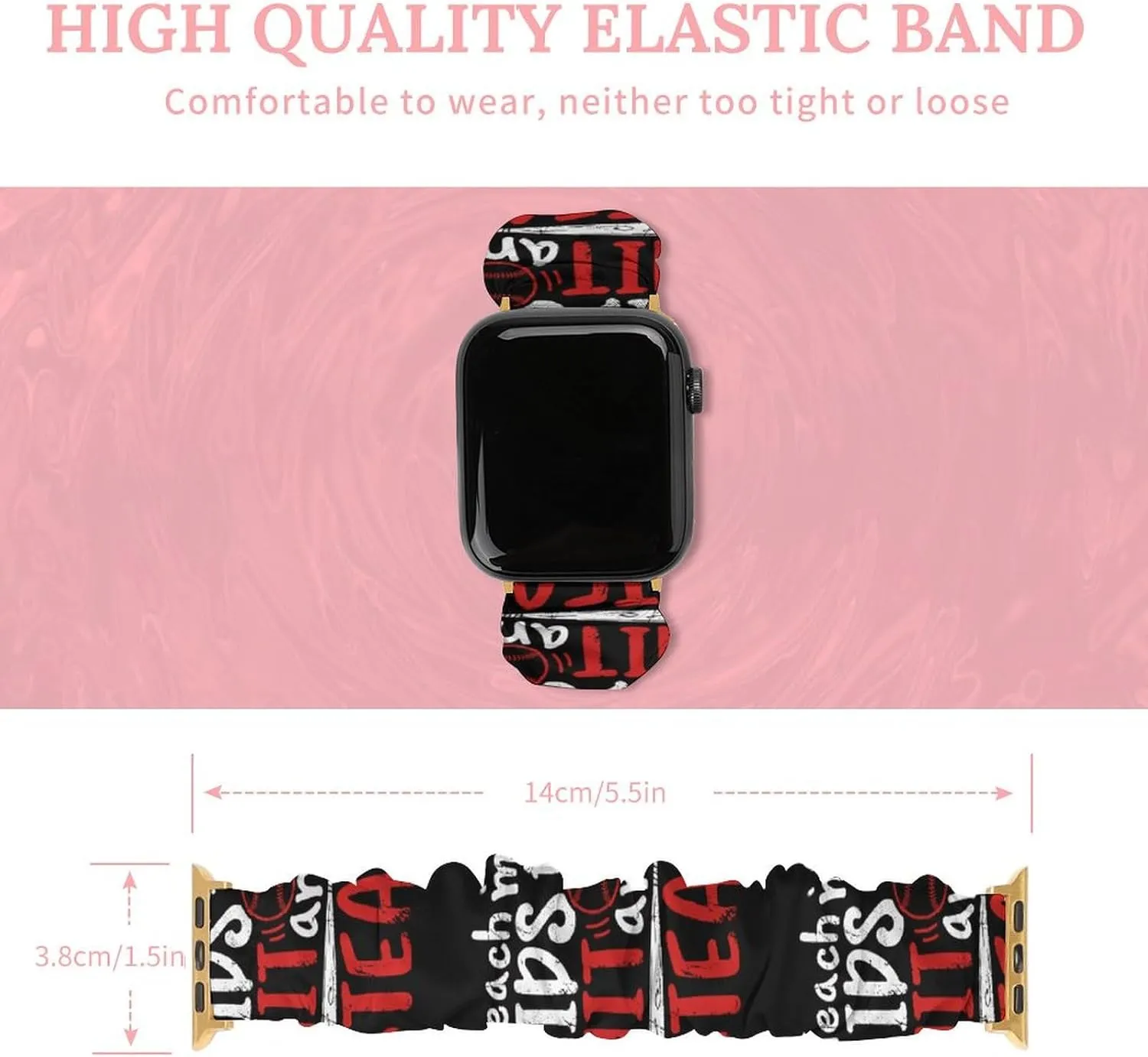 Teach Kids to Hit and Steal Baseball Scrunchies Watch Band for Women Compatible with IWatch Pattern Printed