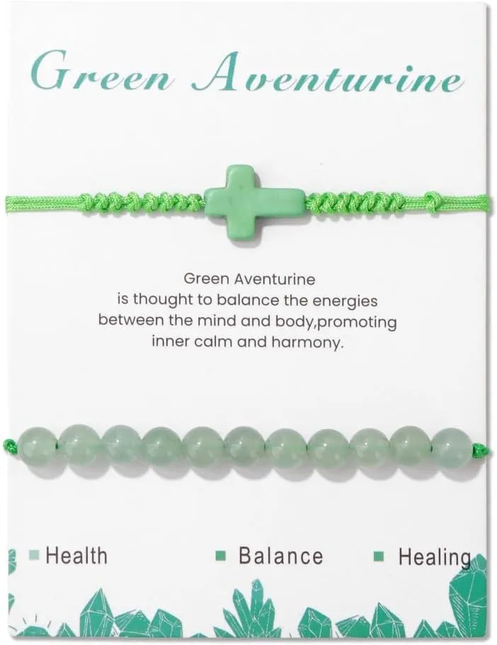 tenghong2021 Handmade 6mm Stone Bead Woven Bracelet for Women Men Adjustable Natural Gemstone Cross Bracelet Natural Stone Stretch Elastic Bracelet for Women Men Jewelry