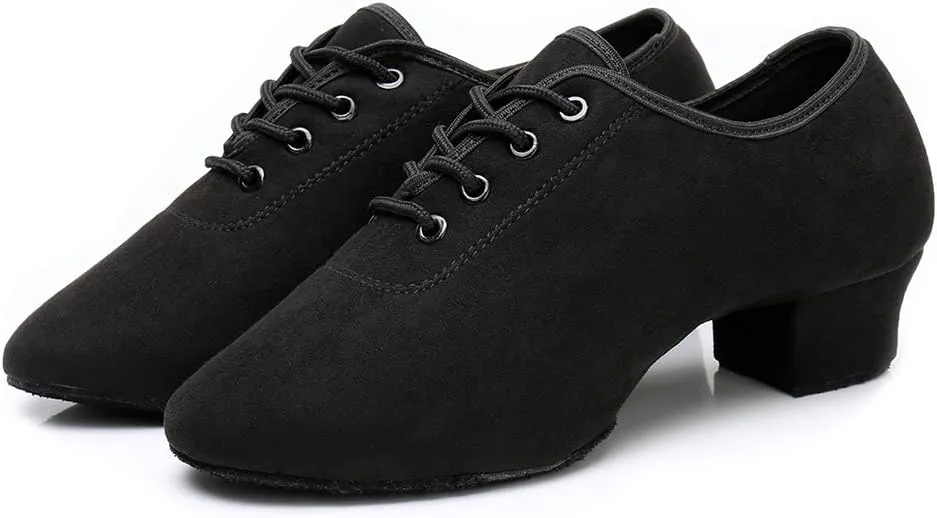 TINRYMX Boys/Men lace-up Dance Shoes Kids Ballroom Dance Practice Shoes Low Heel for Latin Tango Salsa Dance Performence Training