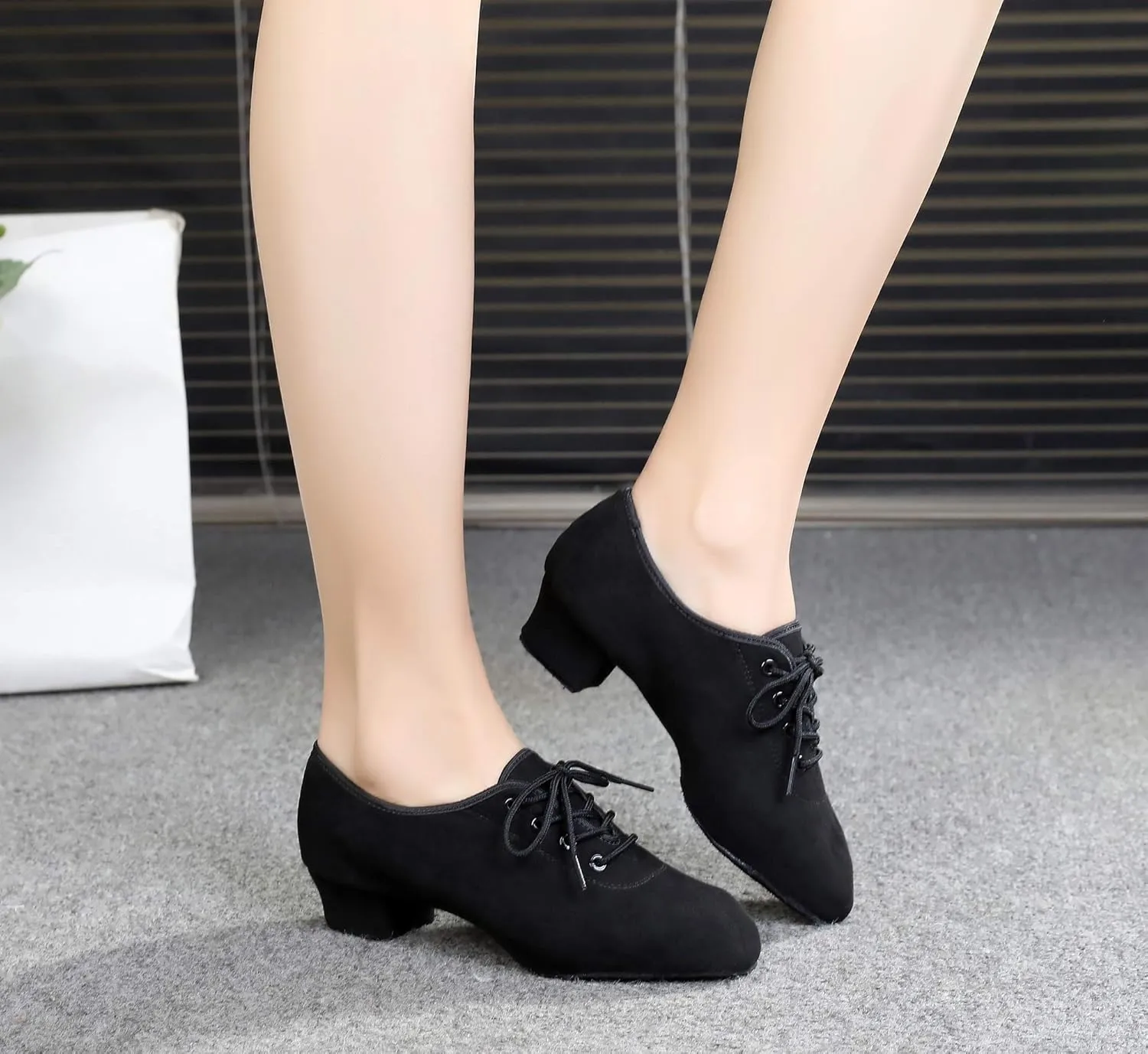 TINRYMX Boys/Men lace-up Dance Shoes Kids Ballroom Dance Practice Shoes Low Heel for Latin Tango Salsa Dance Performence Training