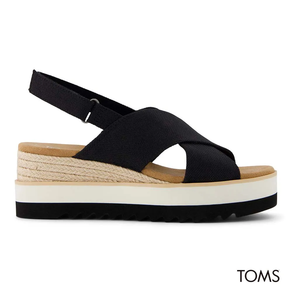 TOMS Women Diana Crossover Wedge Sandal - Black