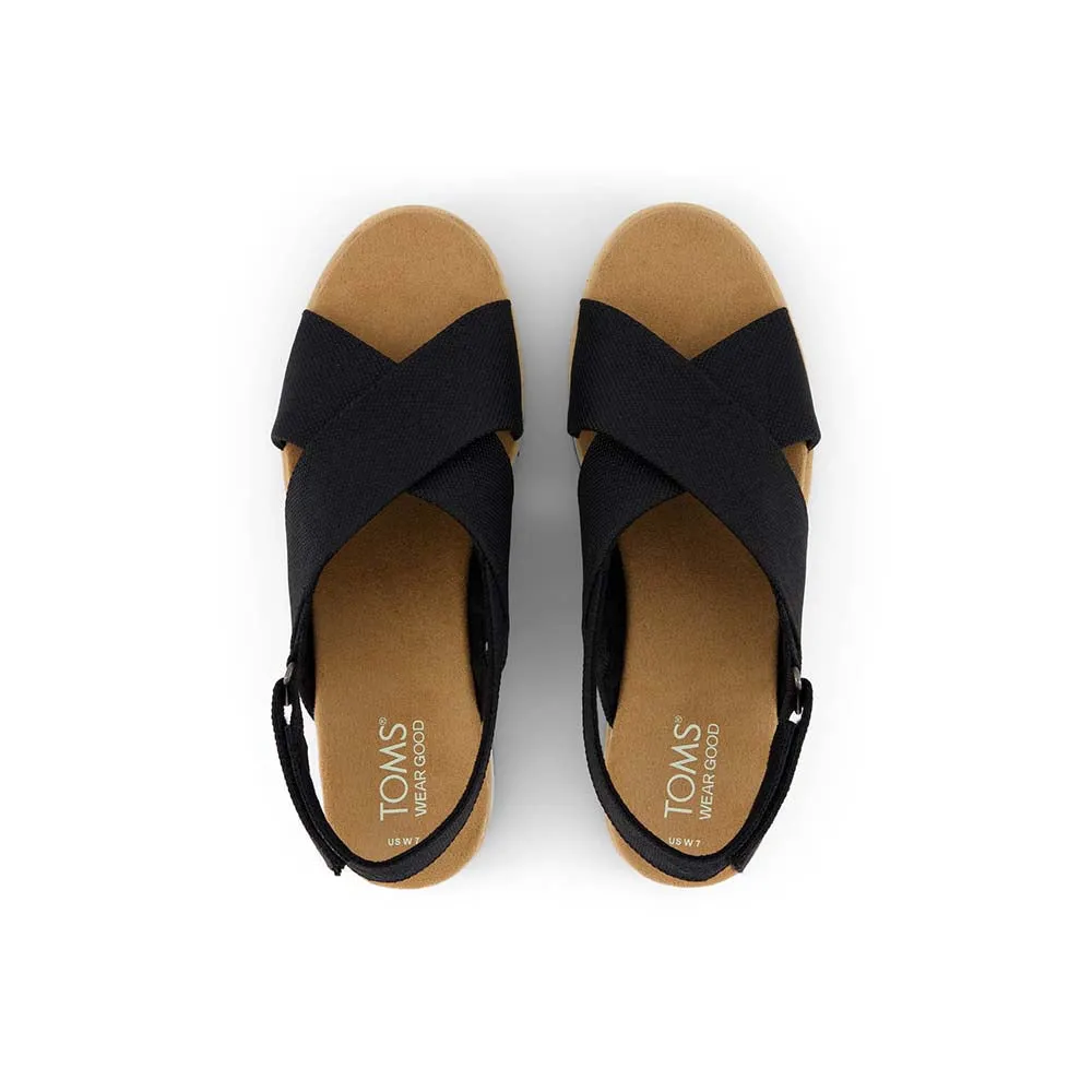 TOMS Women Diana Crossover Wedge Sandal - Black