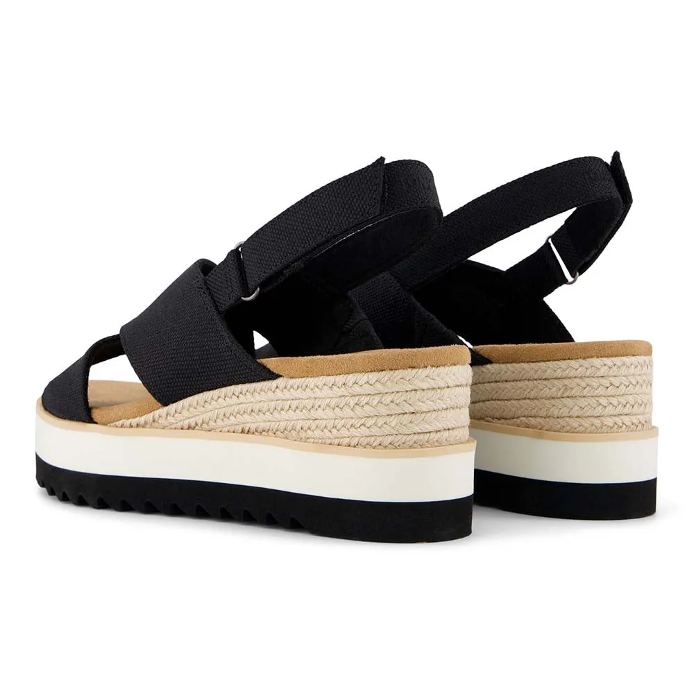 TOMS Women Diana Crossover Wedge Sandal - Black