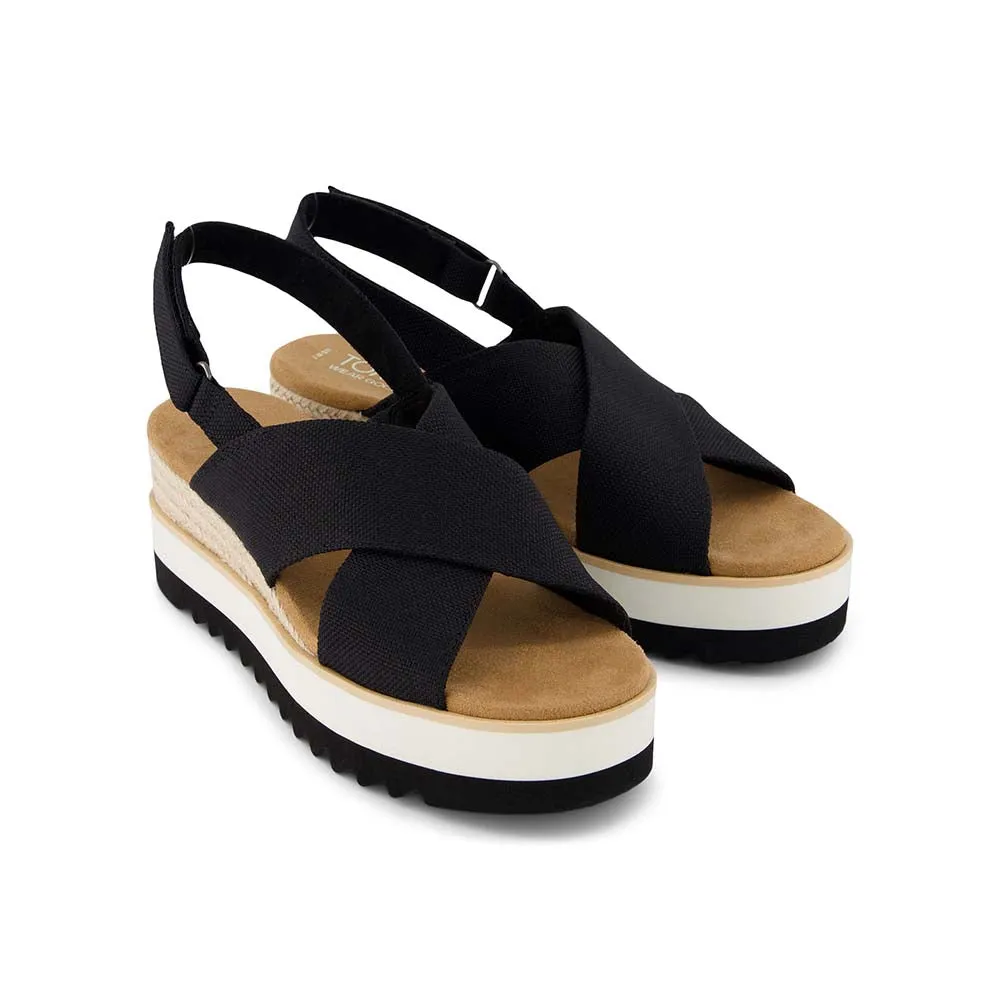 TOMS Women Diana Crossover Wedge Sandal - Black