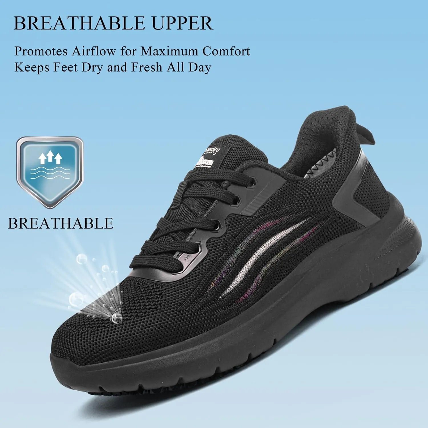 Treesky Non Slip Work Shoes for Women in Food Service - Slip Resistant, Comfortable & Lightweight Sneakers, Suitable for Restaurant, Kitchen & Nursing Crews