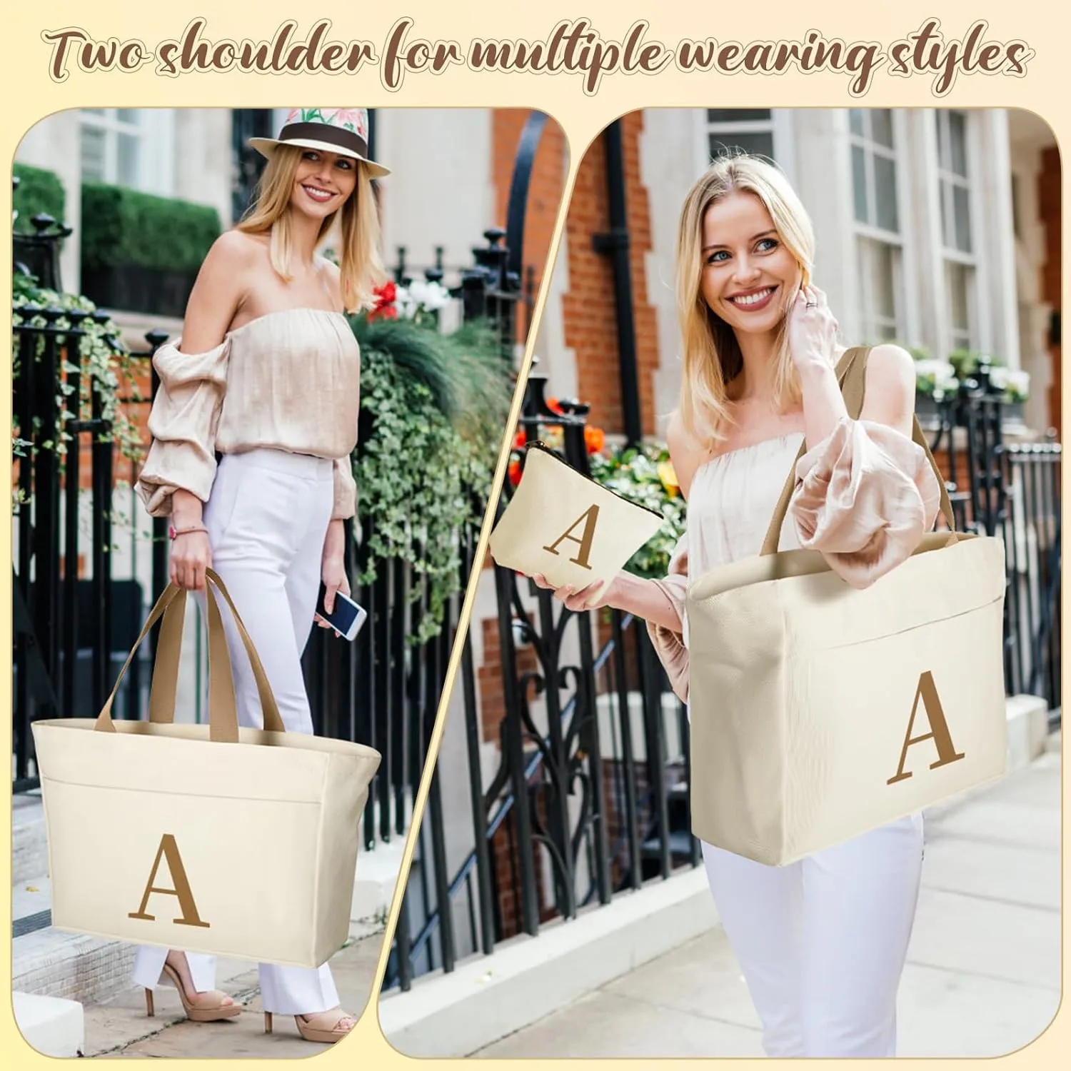 TRSODD Gigi Gifts for Grandma Mothers Day Gifts Best Gigi Ever Birthday for Women Tote Bag and Makeup Bag Set
