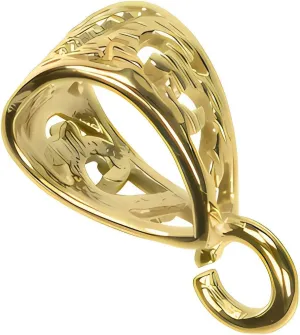uGems 14K GP Sterling Silver Filigree Scroll Pendant Bail Connector 1-micron Gold Plated Choose Your Size