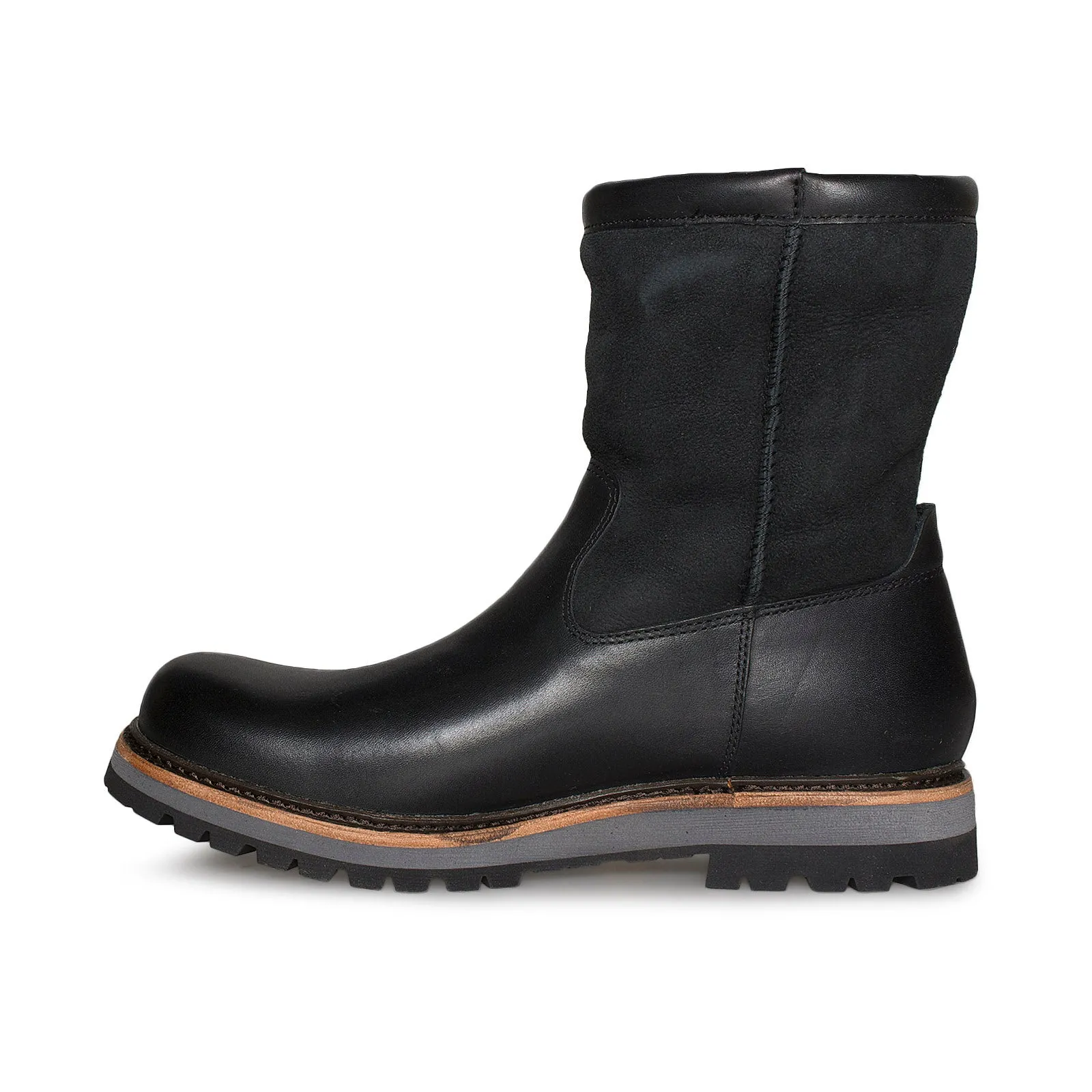 UGG Polson Premium Black Leather Boots for Men