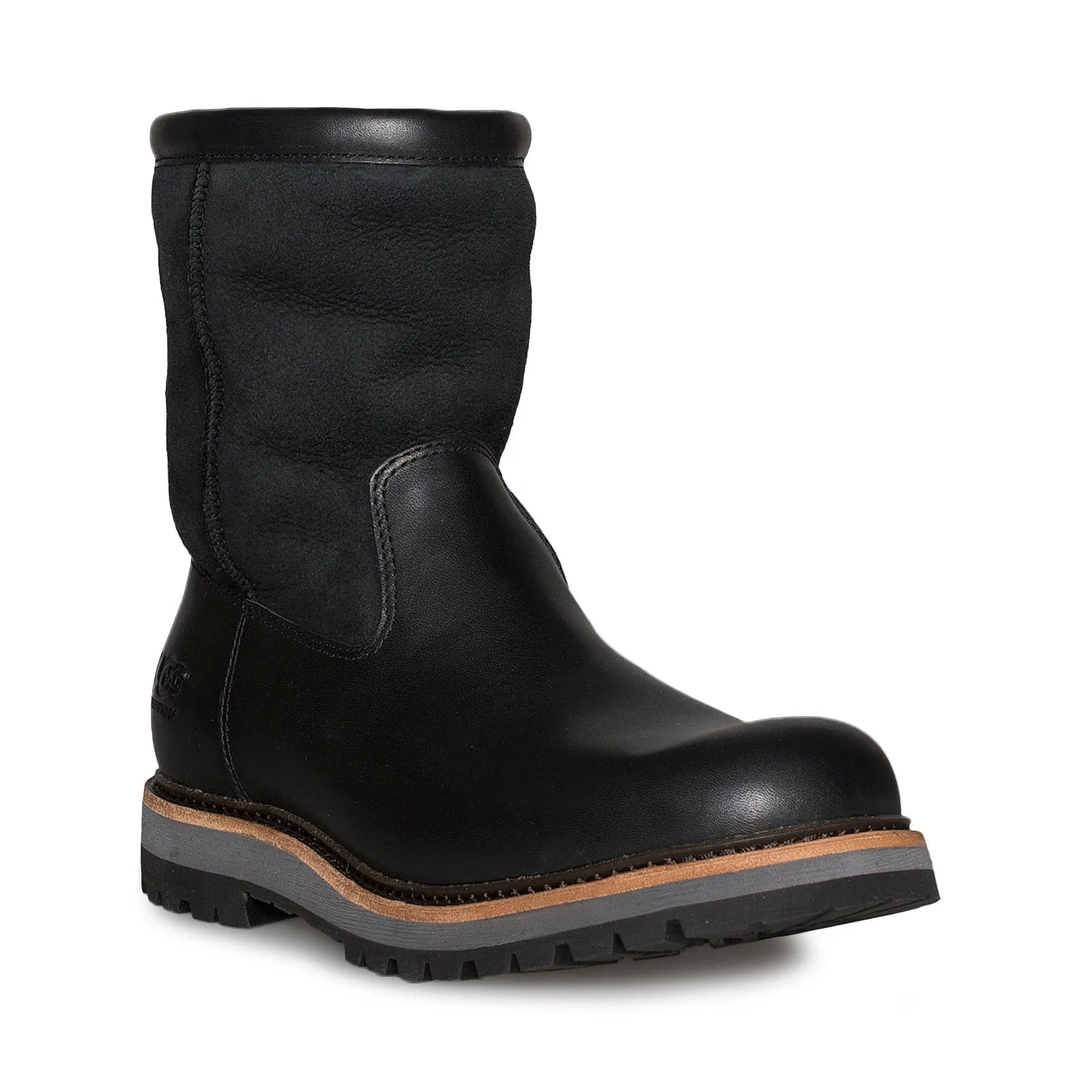 UGG Polson Premium Black Leather Boots for Men