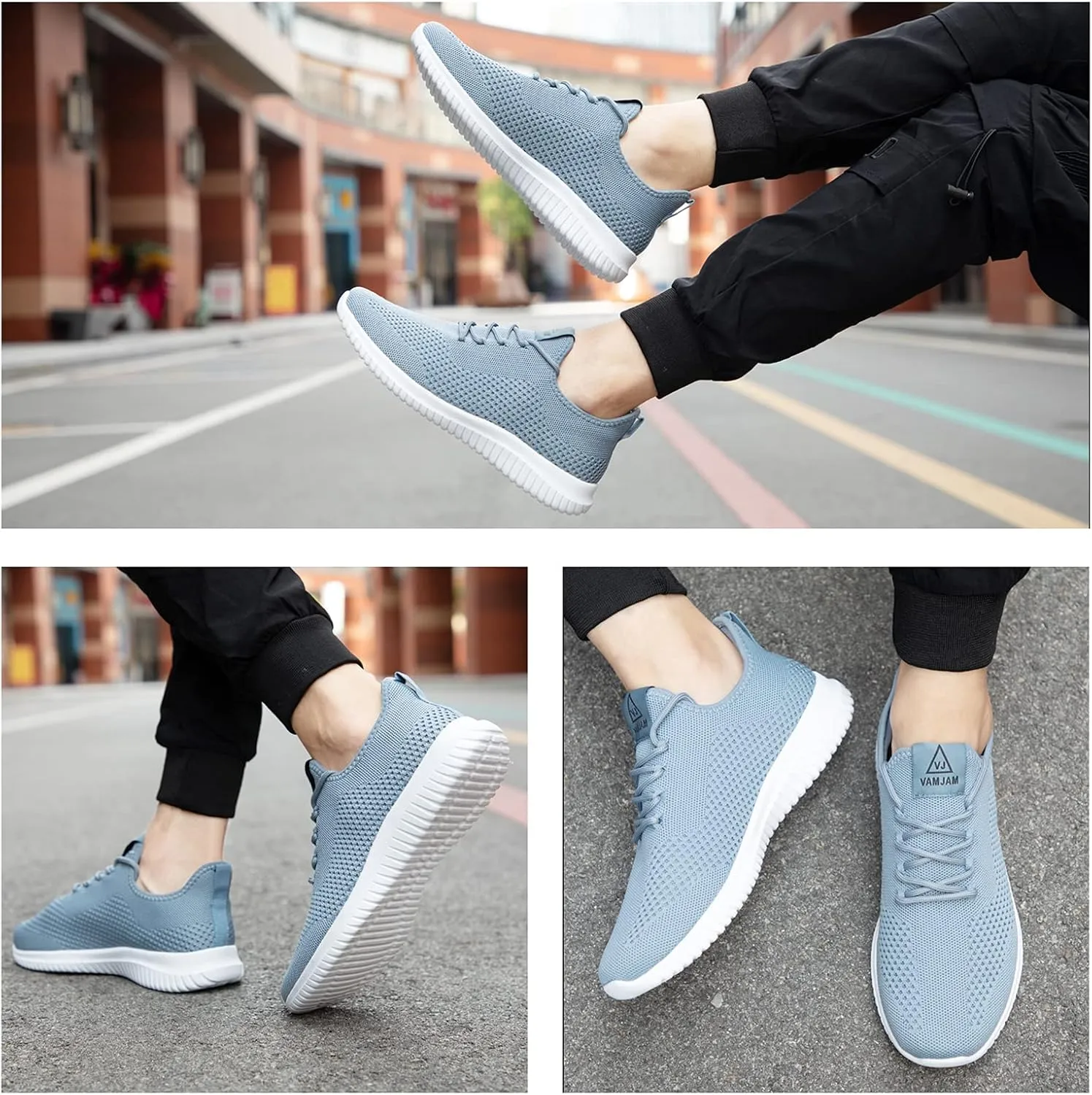 VAMJAM Men's Running Shoes Ultra Lightweight Breathable Walking Shoes Non Slip Athletic Fashion Sneakers Mesh Workout Casual Sports Shoes