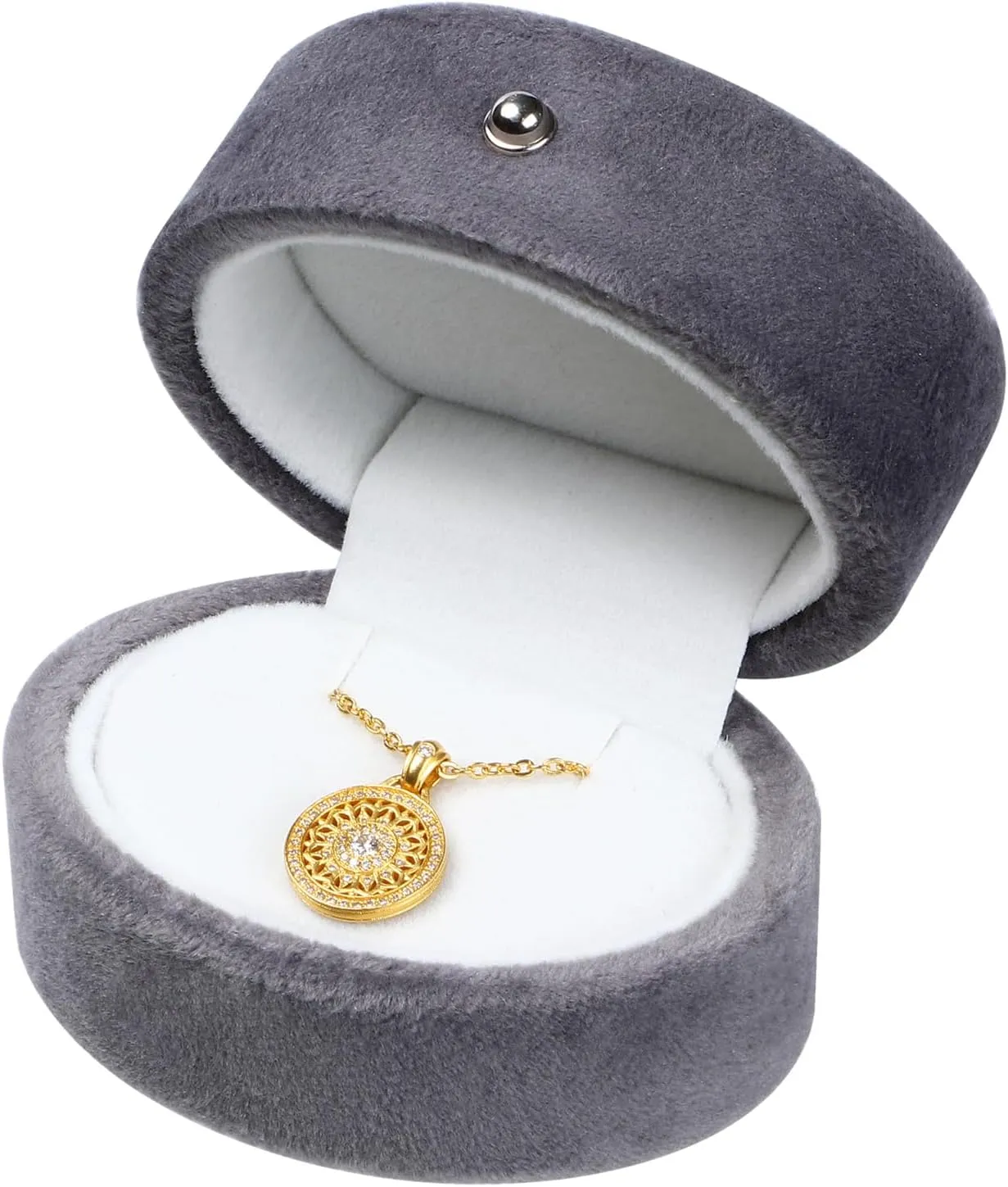 Velvet Jewelry Gift Box Earring Necklace Pendant Gift Boxes Jewelry Storage Display Case for Valentine's Day Anniversary Engagement